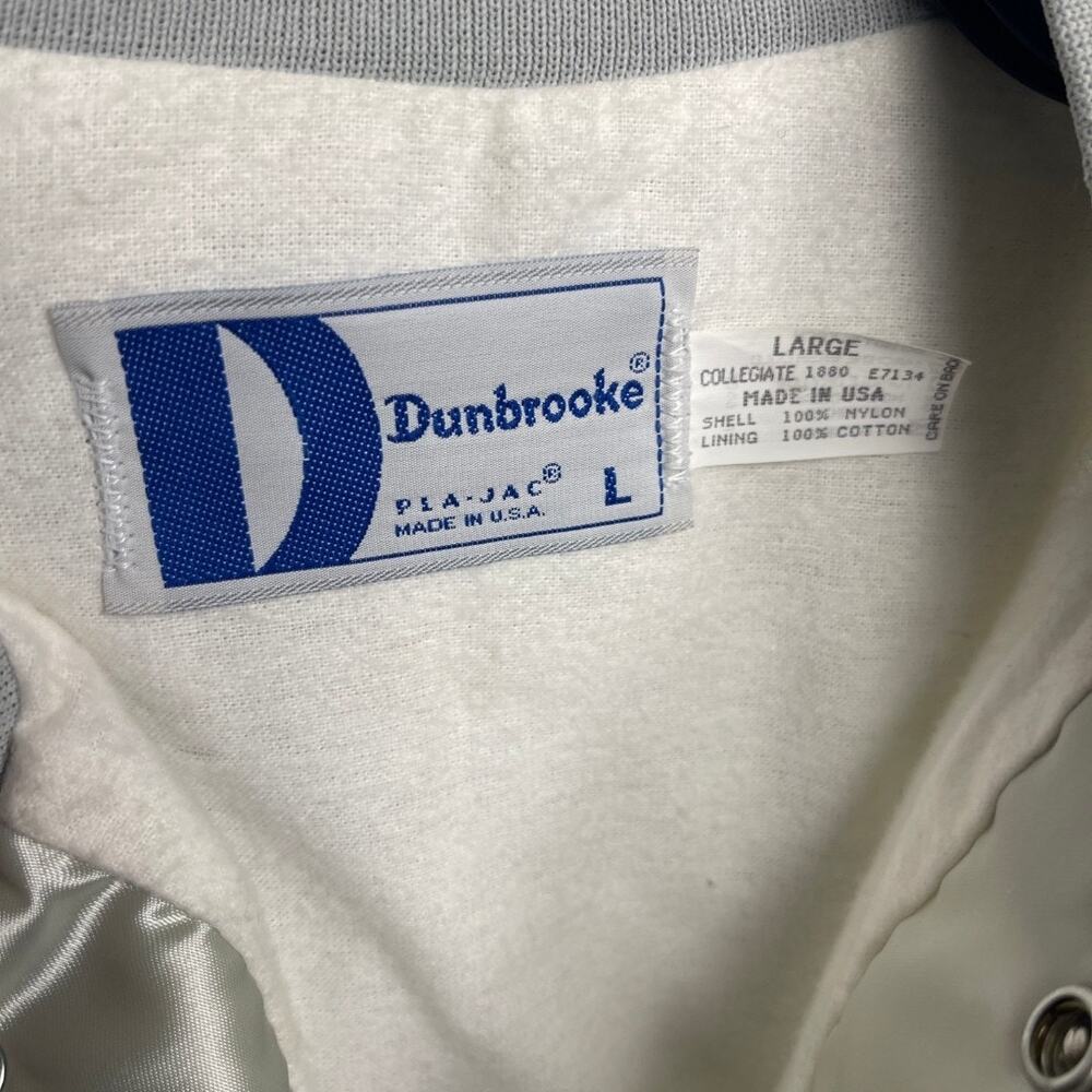 Vintage Dunbrooke Pla-Jac Silver Satin Bomber Jacket Lg Lightning Bolt USA Made - Picture 4 of 4